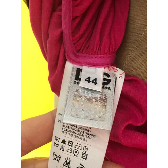 Y2K D & G. DOLCE & GABBANA SILK Ruched Pink Halter Top W/Exposed Zipper. As Is - Picture 7 of 10